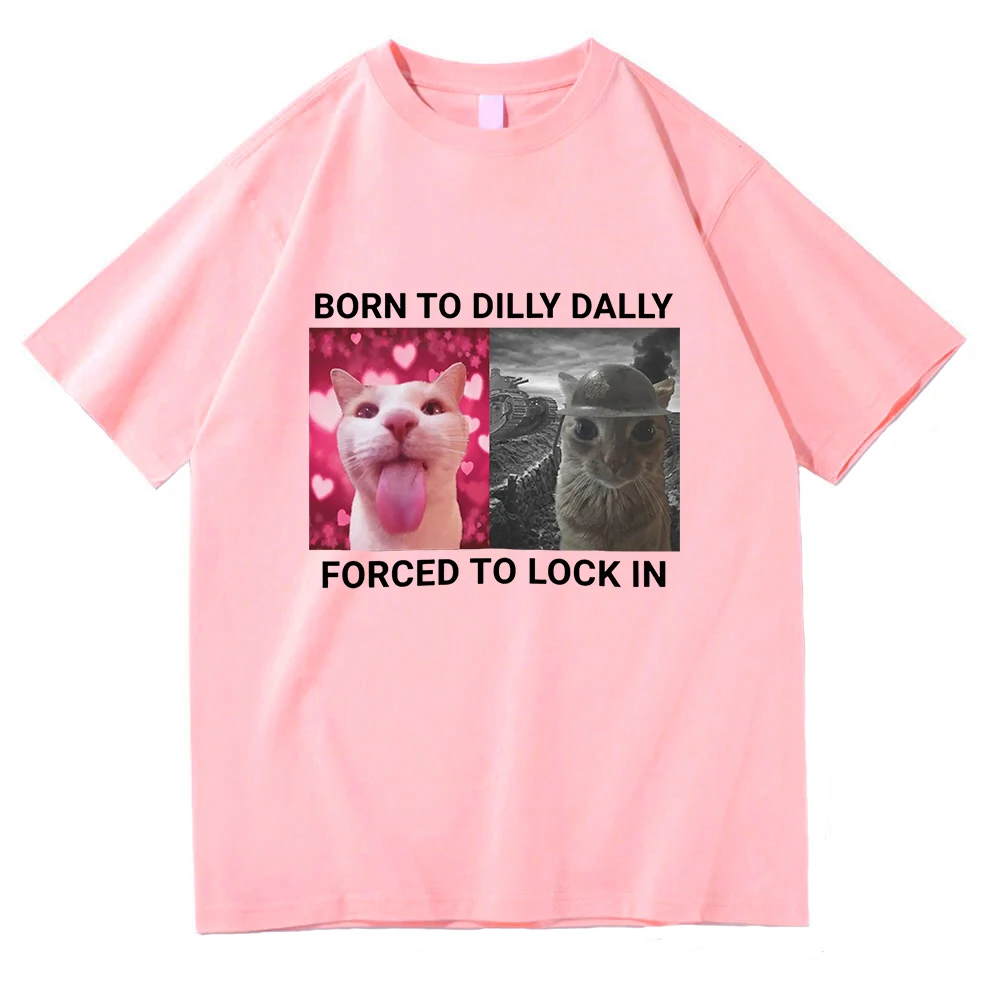 تي شيرت إلزام بالبقاء بشكل طبيعي وبطيء السرعة مضحك على شكل قطة إيموجي تي شيرت هاراجوكو صيفي من القطن الخالص تي شيرت منقوش للجنسين #5