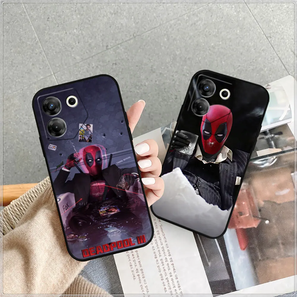 Marvel Funny Deadpool Phone Case For Infinix Tecno Camon 20 19 16 Pova 6 5 4 Neo 2 Smart 8 7 6 Zero 30 20 8 Pro Shockproof Cover