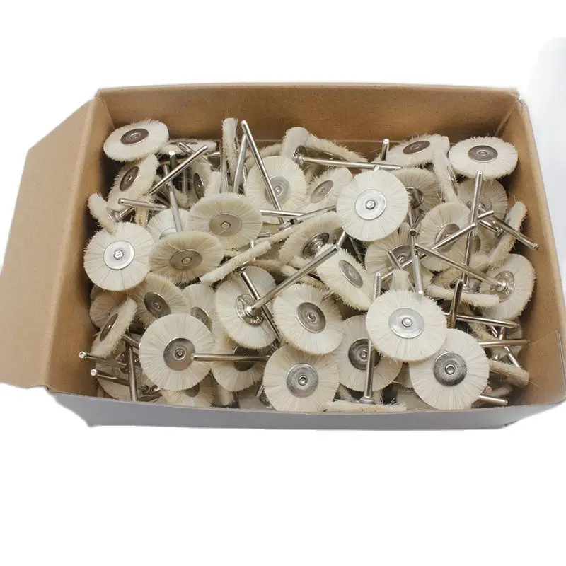 144PCS 100PCS Abrasive Brushes Wheel 19mm 22mm 25mm Jewelry Polishing Mop for Dremel Drill Grinding 2.35MM Shank