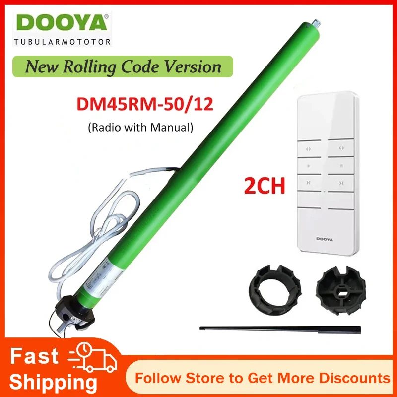 

Dooya Tubular Motor DM45R-50/12 Built-in RF433 DM45S 4 Core wire External Motor for Rolling Blinds/Canopy/Electric sunshade