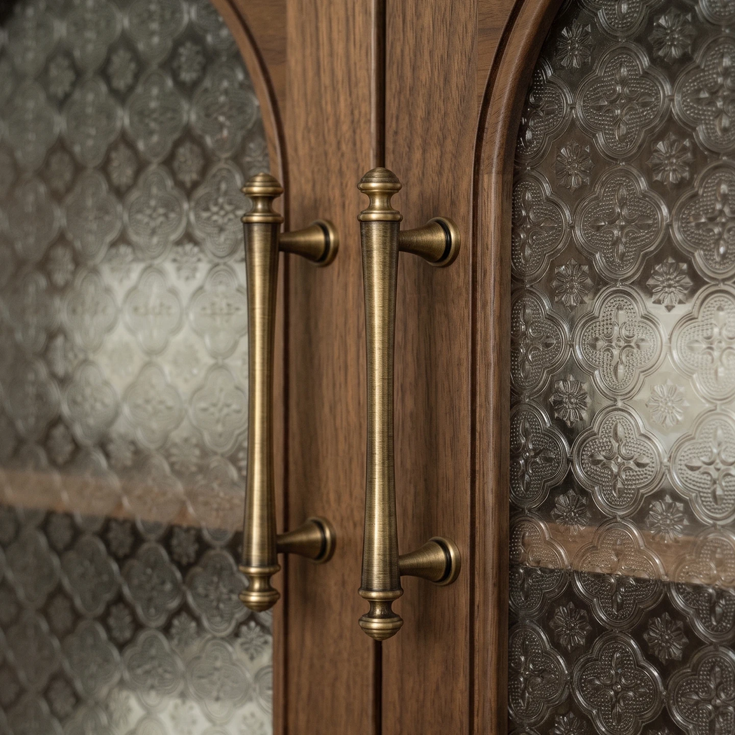Antique brushed brass cabinet pull 17