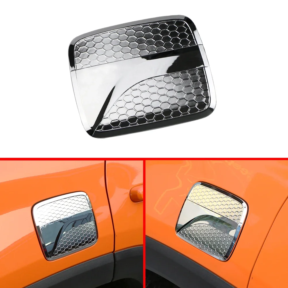 

For Jeep Renegade 2014 - 2023 Car Fuel Tank Cap Cover Gas Tank Protective Trim Sticker Car-Styling ABS Chrome Accessories
