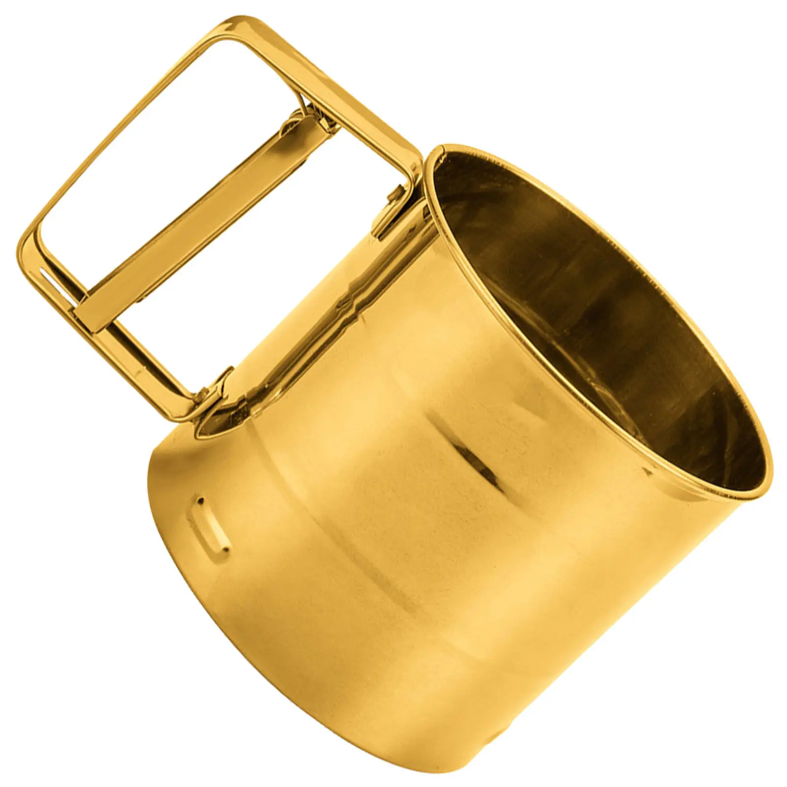 Handheld Stainless Steel Flour Sifter Golden Color Cup Type Baking Tool Multipurpose Sugar Powder Sieve Flour Sieve for Kitchen