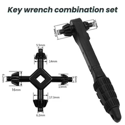 4-Way Multi-function Universal Chuck Key Drill Holde + 2 in 1 Chuck Ratchet Spanner Universal Wrench Hand Key Chuck Drill