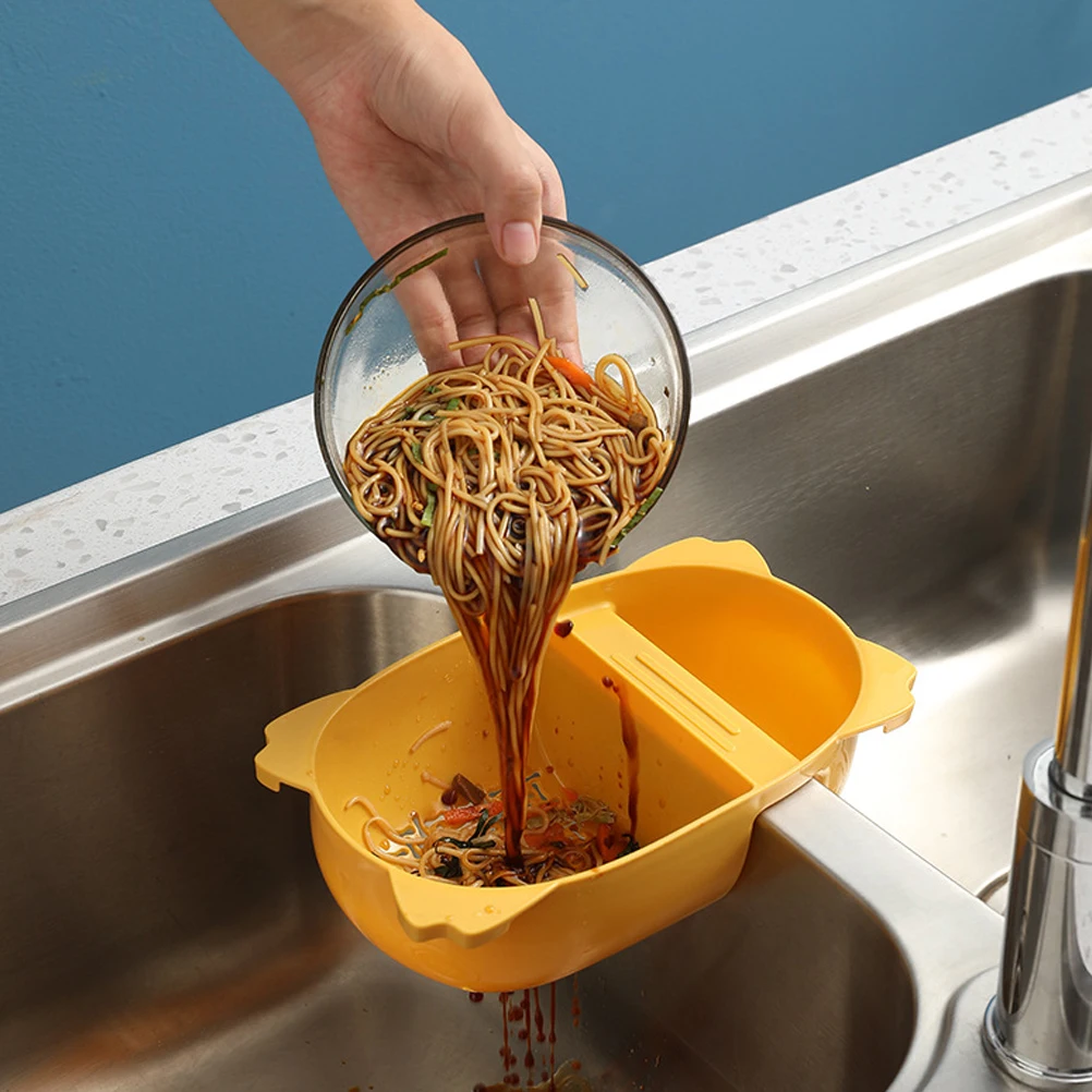 

Saddle Shape Basket Kitchen Rack Plastic Strainer Storage Organizer Holder Householdmultifunction Sink Filter Colander Washing