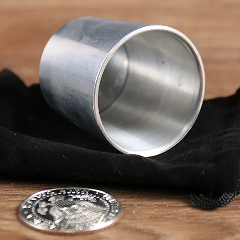 Super Cup (Half Dollar) Magic Tricks 3 Coins Penetrate Metal Cup Magia Magician Close Up Illusions Gimmick Prop Mentalism Funny