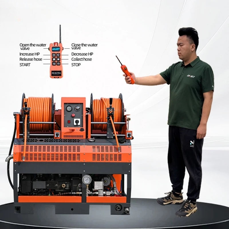 300bar4350psi30lpm High Pressure Sewer RS3 Stainless Steel Pump Remote Control Sewage Washer