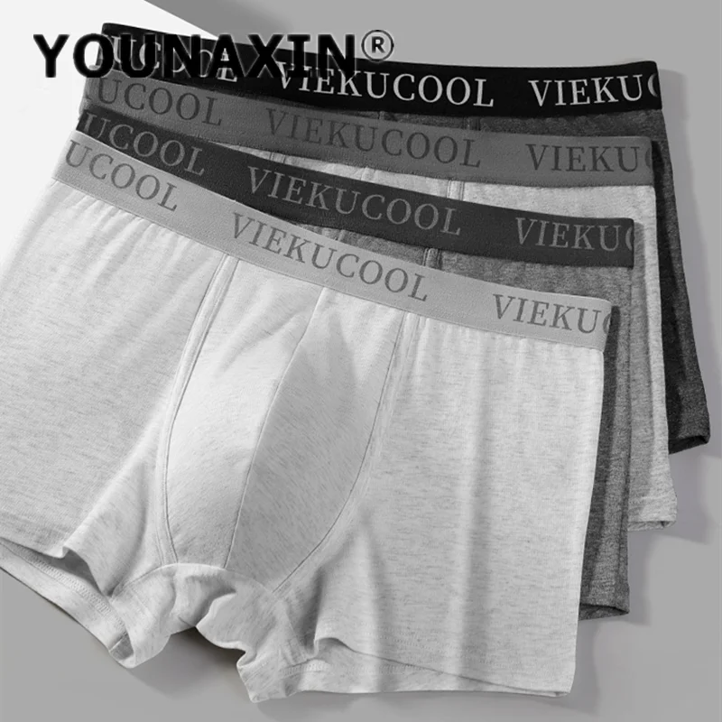 

YOUNAXIN 4 Pcs Men's Underwear Large Size Cotton Antibacterial Boxer Shorts Boy Breathable Boxer Briefs L XL 2XL 3XL 4XL 5XL