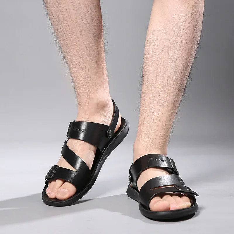 Sandálias masculinas da moda verão nova plataforma confortável sapatos antiderrapantes chinelos de praia ao ar livre sandalias hombre huaraches