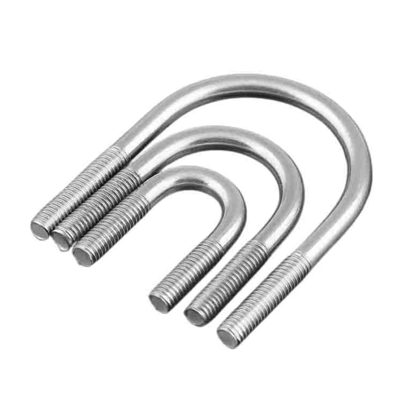 M6 M8 M10 M12 304 A2 Stainless Steel Round Bend U-Bolt U-Screw U-shaped Clamp Pipe Tube Fixing Buckle Clip Strap