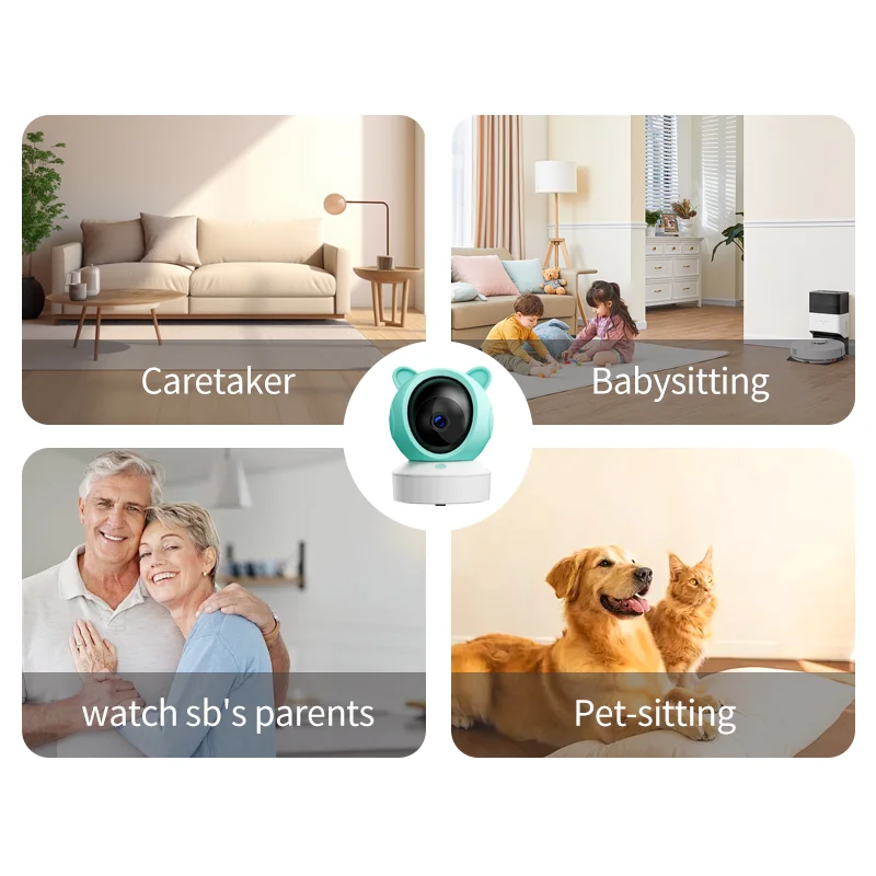 Sleep worry-free safety companion protection baby video smart electronic tuya monitor wireless WiFi indoor surveillance camera