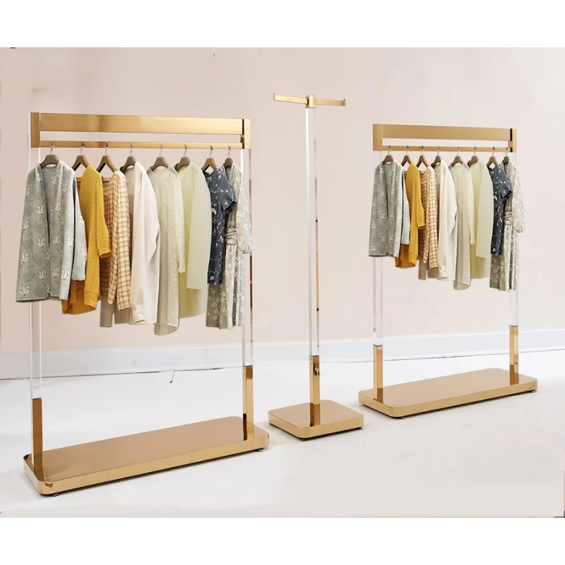 custom.Luxury Complete Set for Sale Retail Store Display Floor Fixtures Interior Design Metal Clothing Display Stand Rack