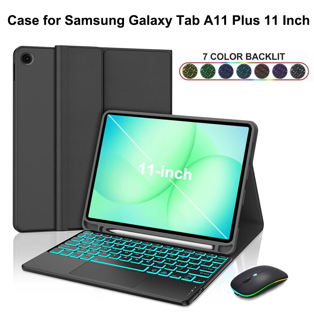 

Case for Samsung Galaxy Tab A11 Plus 11 Inch,Detachable Bluetooth Keyboard cover for Samsung Tab A11+ SM-X230/235/236B/310/315