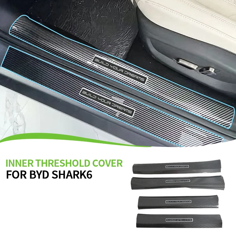 

Защитный чехол на порог из АБС-пластика для BYD Shark 6 2024 2025, защитная наклейка на порог автомобиля Pickup для Shark 6, автомобильные аксессуары
