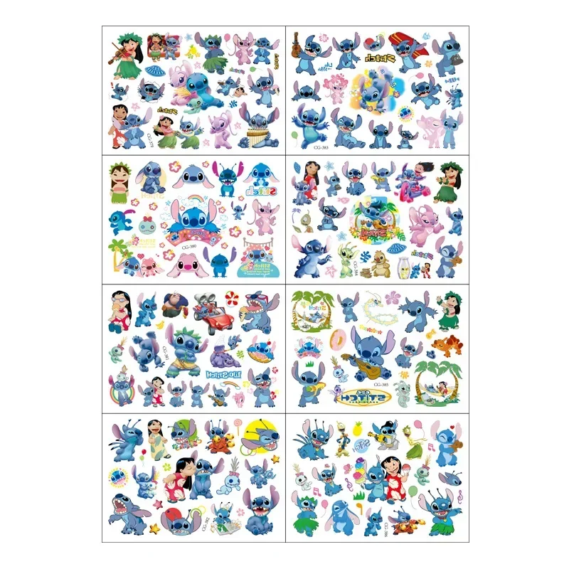 Cute Stitch Disney Tattoo Stickers Children Temporary Fake Tattoos Paste on Face Arm Leg for Kids Party Birthday Gift Toy