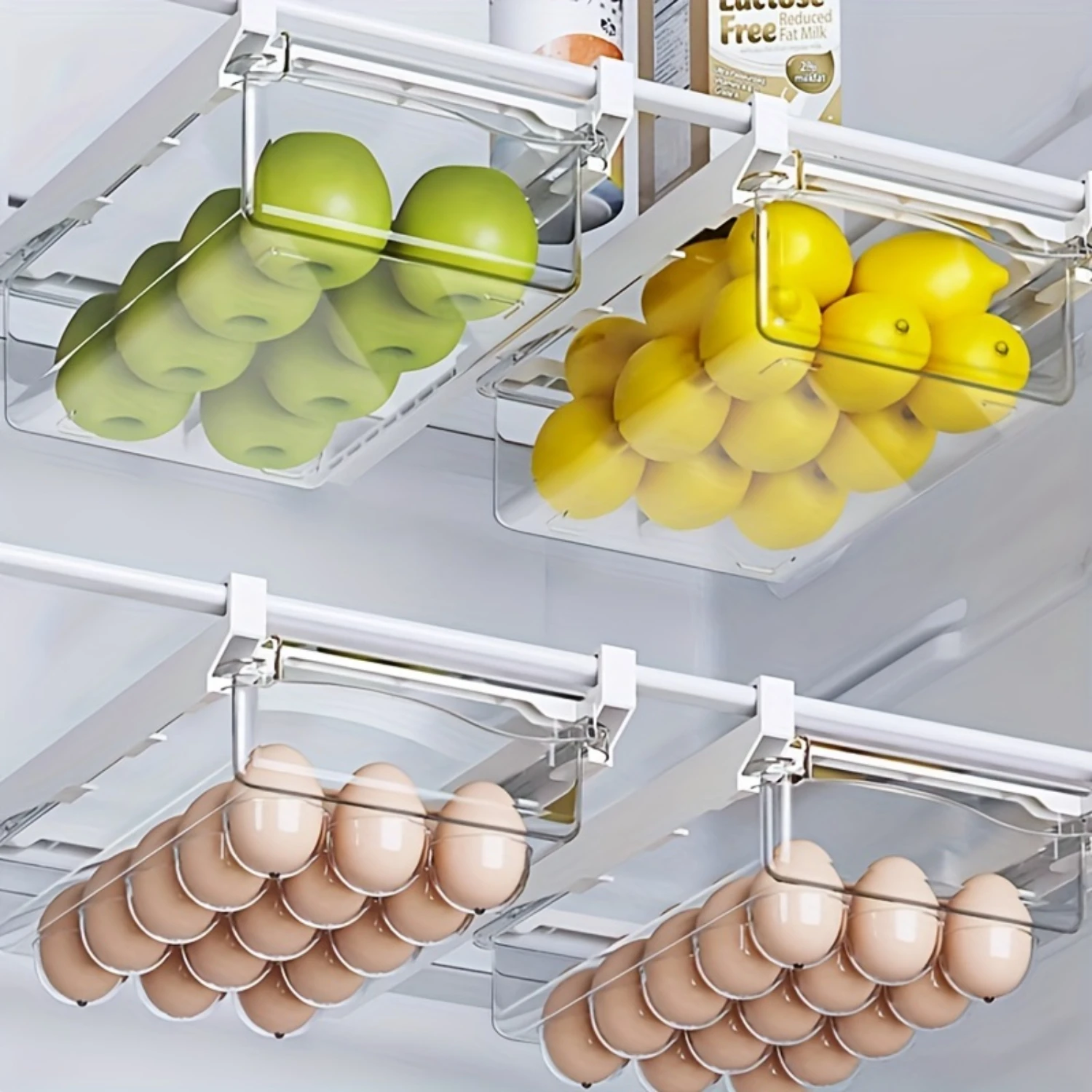 

Transparent Space-Saving Fridge Drawer Organizer for Fresh Fruits & Vegetables - Keep your produce fresher longer!