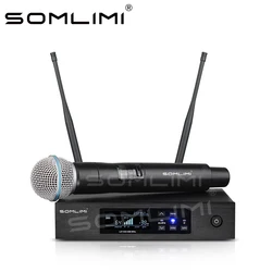 SOMLIMI-Q-B58 High Quality UHF Profeesional Wireless Microphone System Stage Performances Party Karaoke Metal Handheld