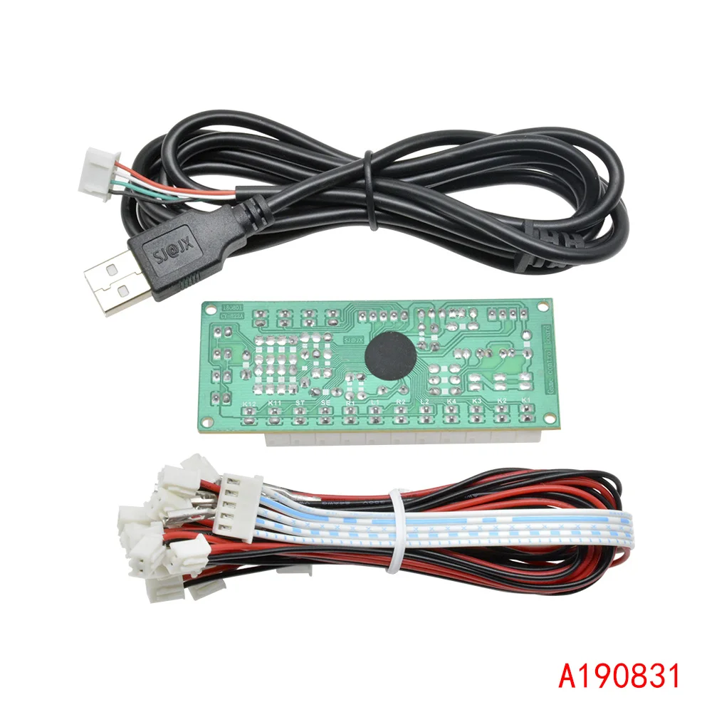 Zero Delay Arcade USB Encoder PC to Joystick Arcade Rocker Circuit Board Control Module for MAME 2Pin with Cable Push Button