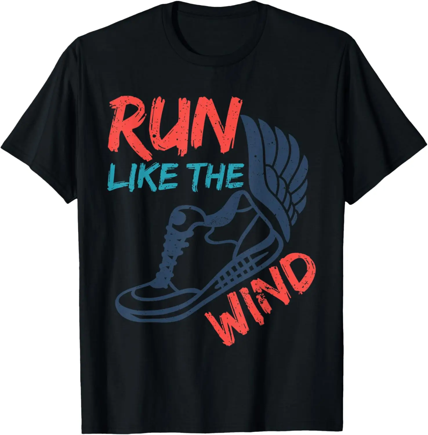 

Run Like The Wind Graphic Running Shoe Design Athletic Graphic Tee for Men