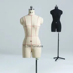 Cucito su misura manichino corpo in lino mostra manichino in tessuto abbigliamento donna modello di visualizzazione della finestra del corpo superiore con Base a ruote