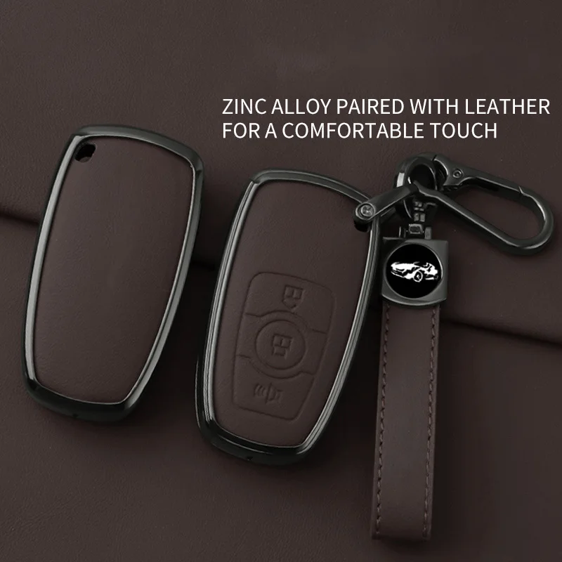 

Leather Metal Car Key Case Cover for Great Wall Haval Jolion 2017-2024 H4 H6 H7 H9 F5 F7 F7X F7H H2S GMW Dargo Key Shell Fob