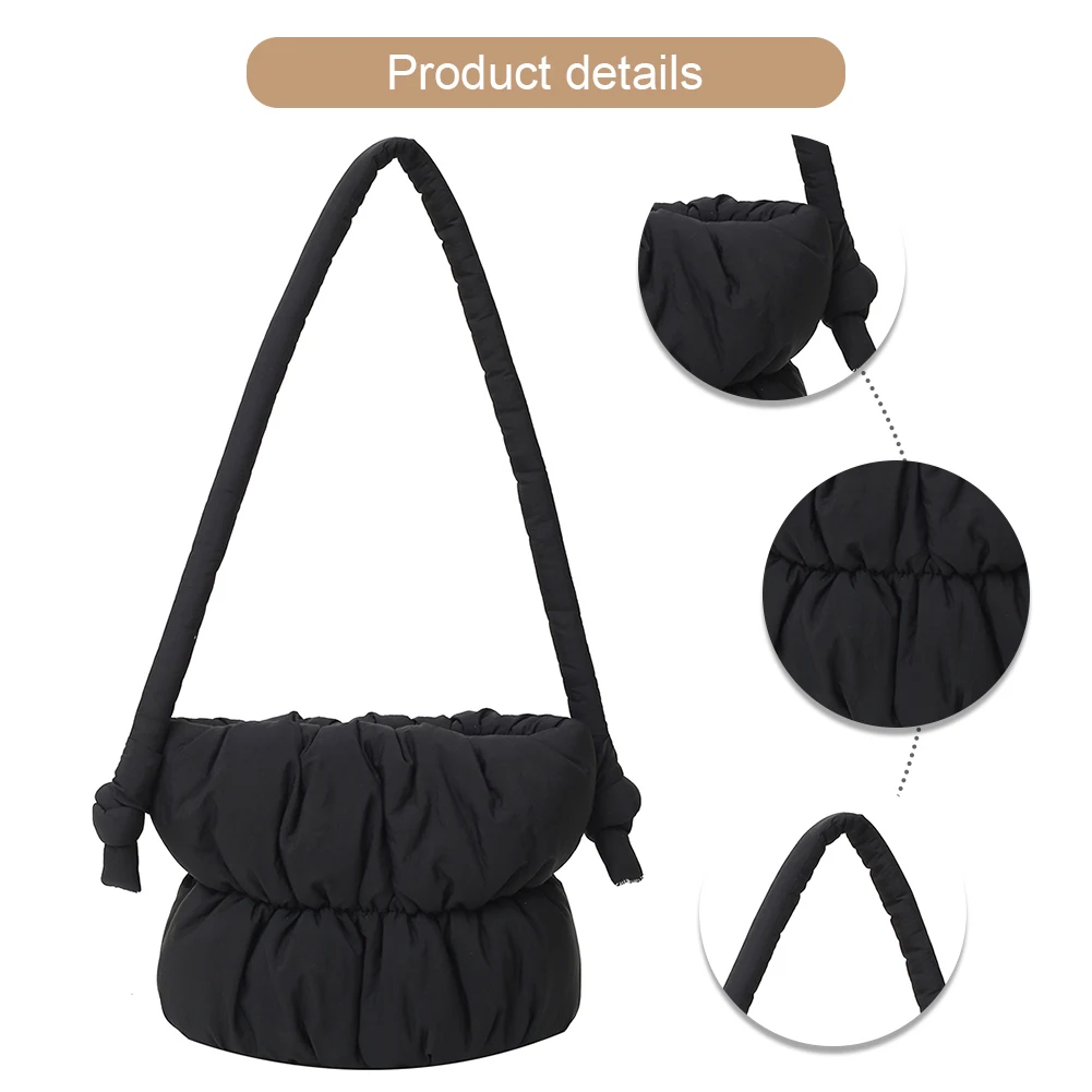 

Shoulder Bag for Women Magnetic Closure Underarm Bag Nylon with Inner Pocket Tote Purse Solid for Work Travel