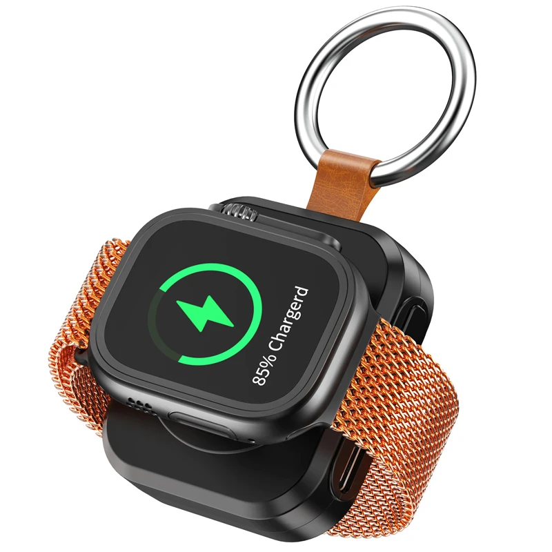 Mini Magnetic Wireless Charger For iWatch 1200mAh Portable Power Bank For Apple Watch Samsung Watch 10 9 8 7 Se Ultra Series
