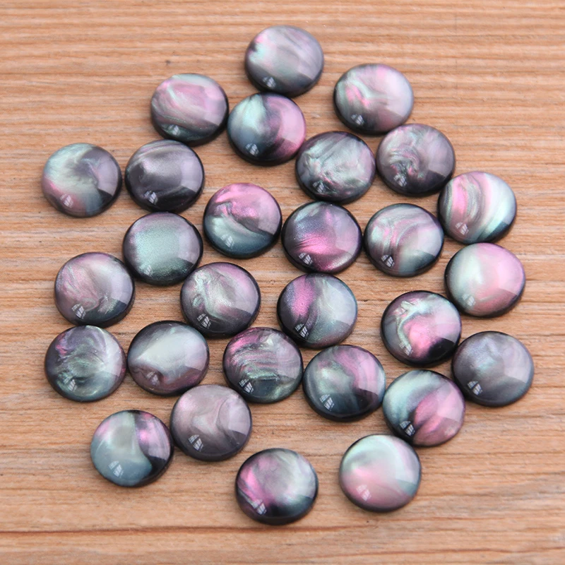 40pcs 8-20mm 2020 New Product Double Color Natural Ore Style Flat Back Resin Cabochons For Bracelet Earrings Accessories