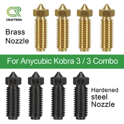 Anycubic Kobra 3 Combo Hot End Nozzles 0.2 0.4 0.6 0.8 Hardened steel Brass Nozzle For Anycubic Kobra3 Spare  Accesories Parts