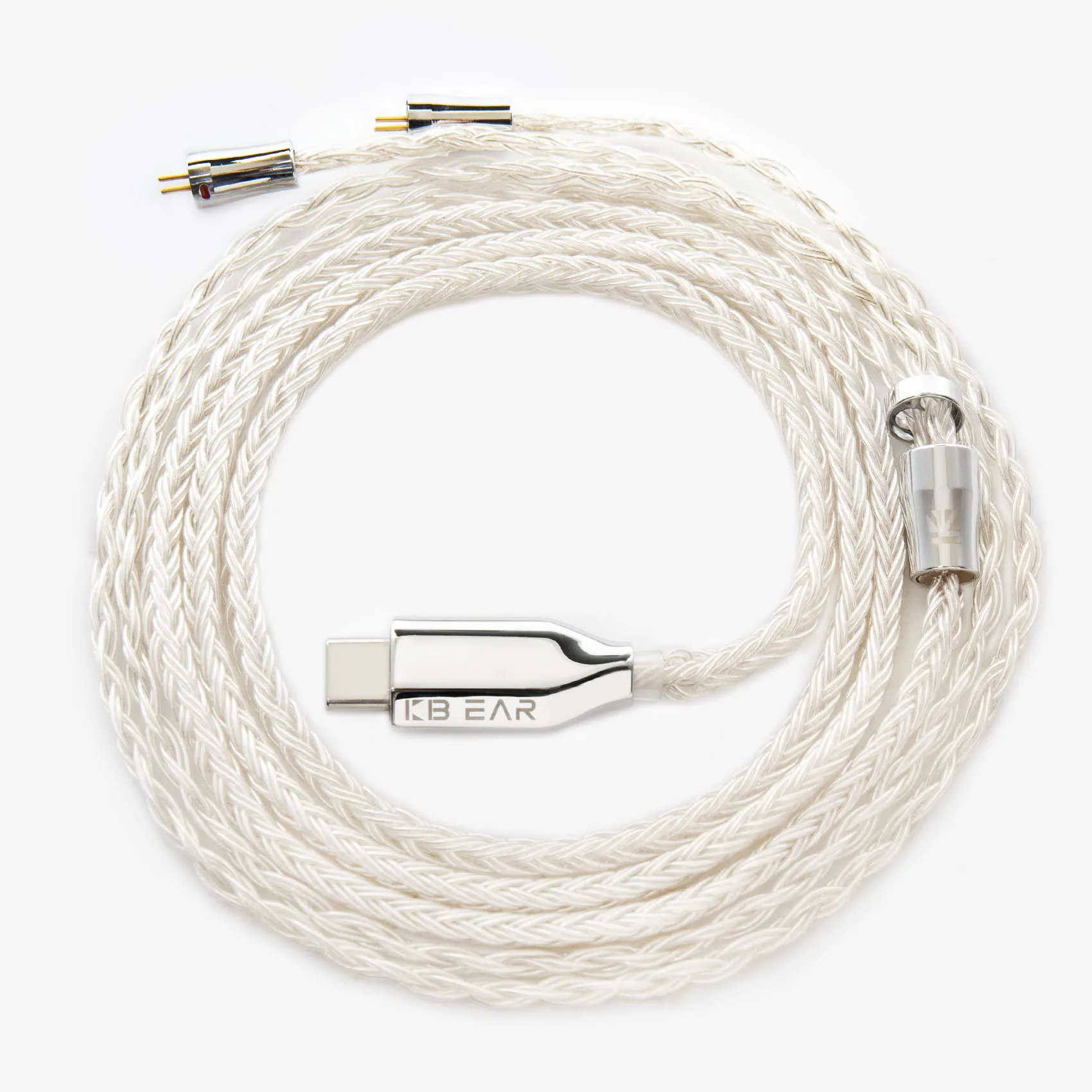 KBEAR T3 Plus Type C Earphone Cable High Purity OFC Plated with Silver MMCX 2PIN TFZ Connector Decoding Upgrade Cable 16-Core