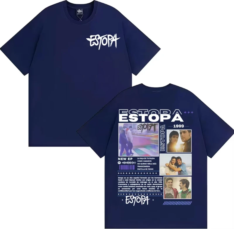 Camisetas con diseño de la gira de conciertos de Rapper Estopa 1999, camisetas de algodón cómodas para hombre, camisetas de gran tamaño, camisetas de manga corta estilo Hip Hop Vintage