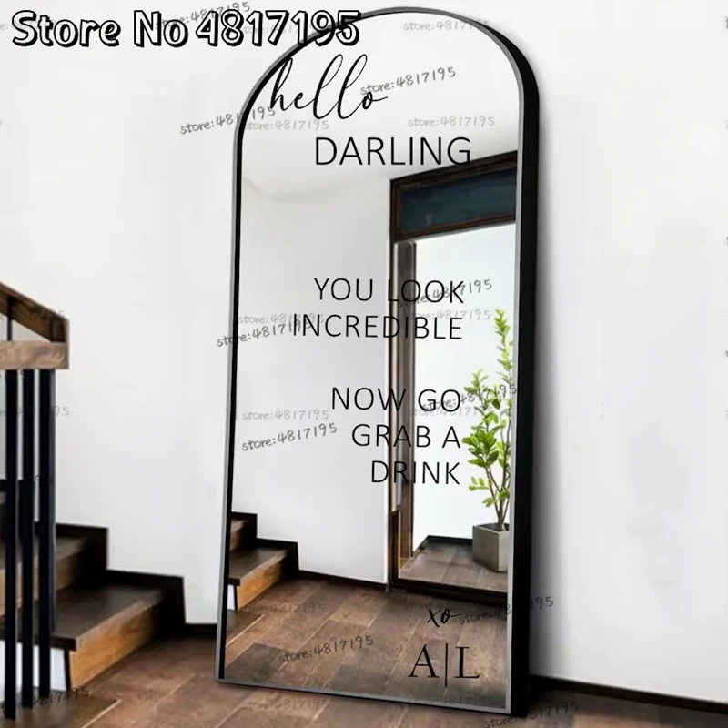 Hello Darling Friends You Look Incredible Welcome Wedding Mirror Wall Stickers Personalized Selfie Mirror Decal For Wedding