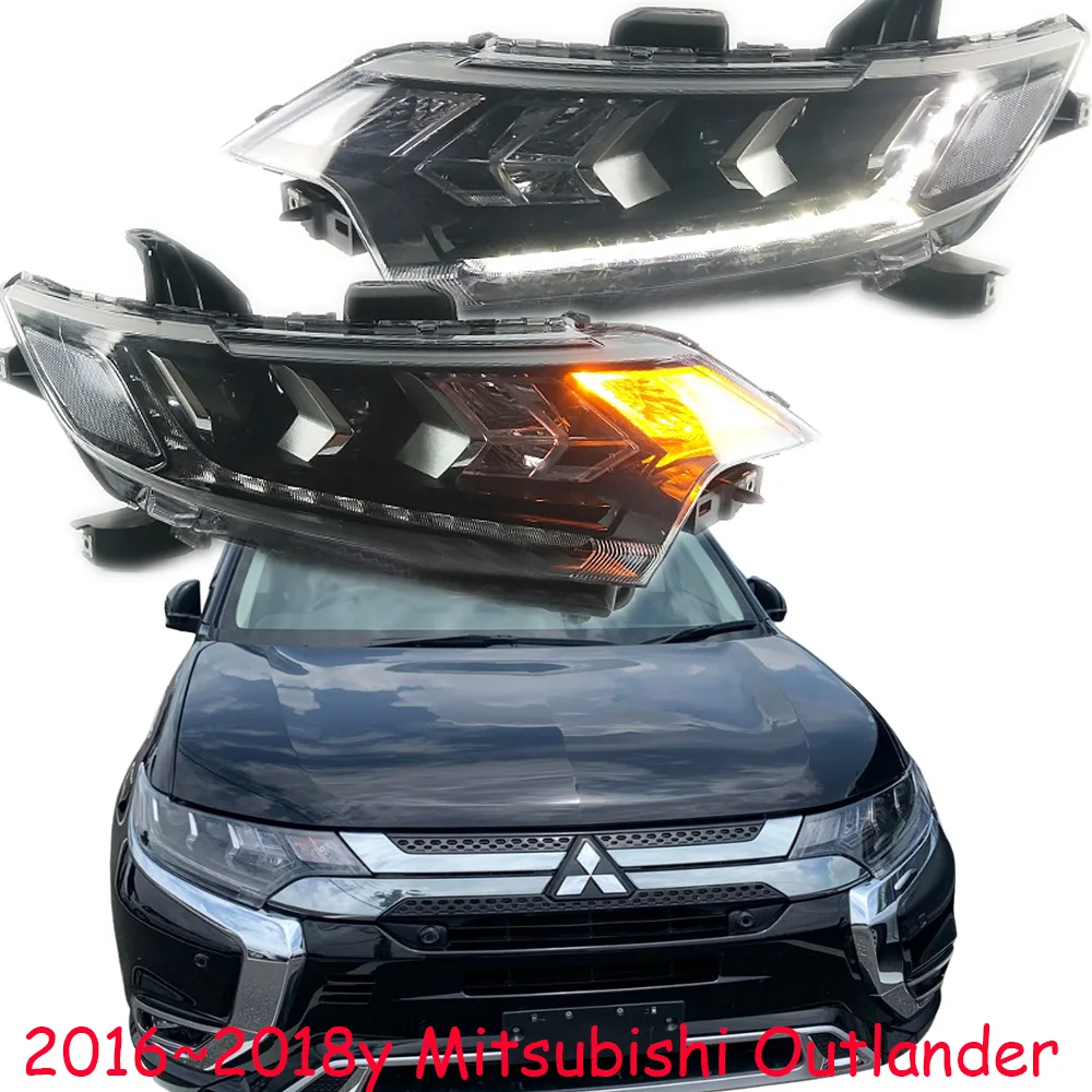 1pcs car bumper headlamp For Mitsubishi outlander headlight 2016～2018y accessories head lamp for Mitsubishi outlander fog light