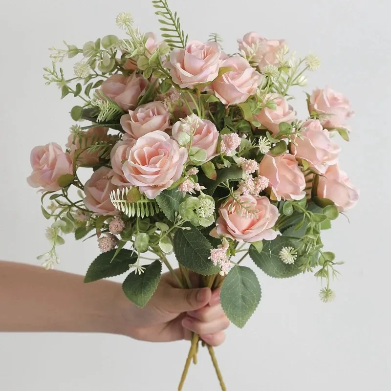 30 cm Rose Weißer Seidenstrauß Pfingstrose Künstliche Blume 5 Großer Kopf 4 Kleine Knospe Hochzeit Bräute Heimdekoration Künstliche Blume – Detail 9