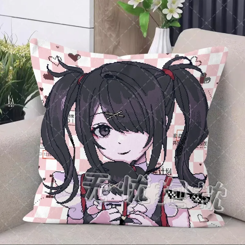 Anime necessidade menina overdose cosplay anjo chuva dupla face dos desenhos animados 45x45cm impresso travesseiro fronha e travesseiro núcleo presentes
