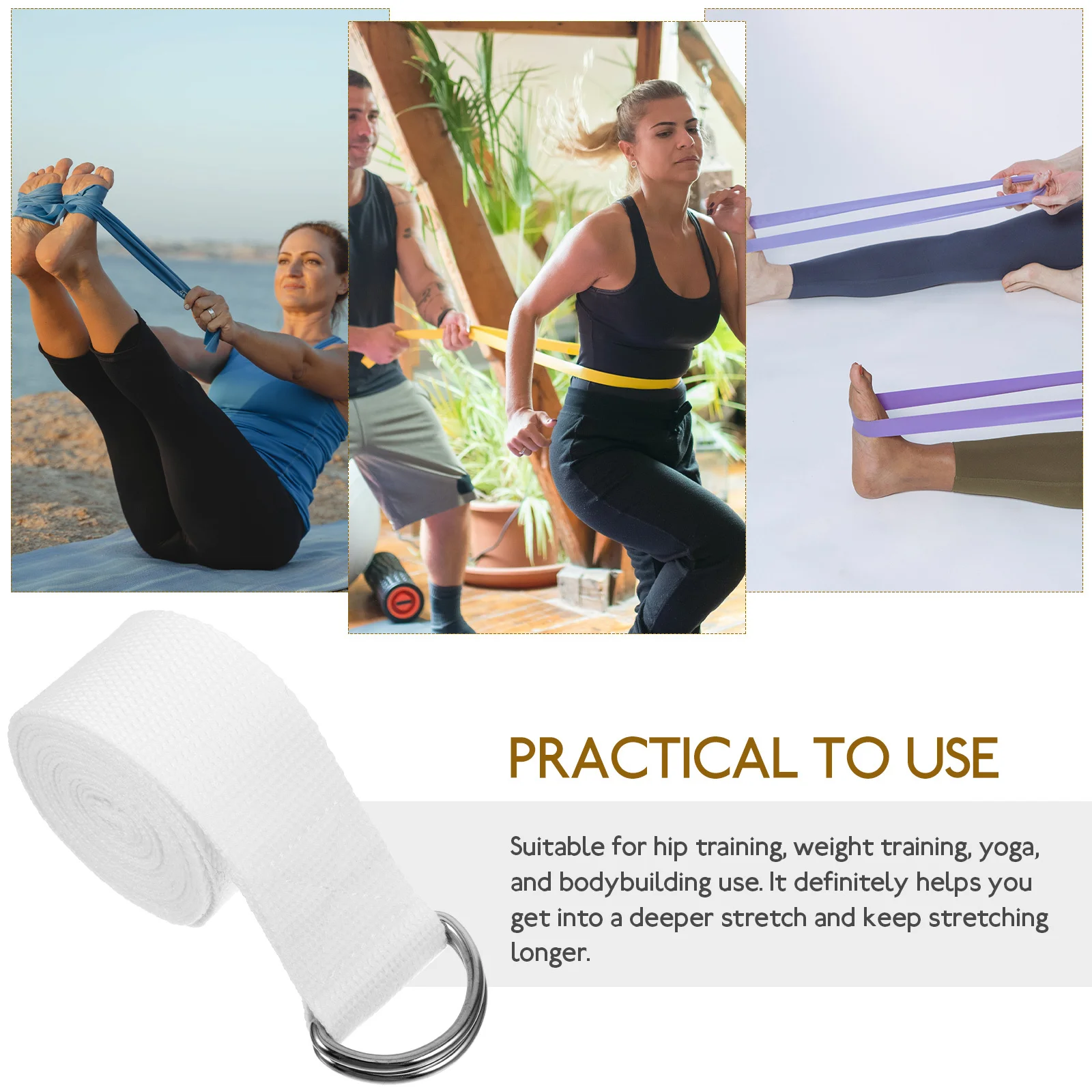 

Yoga Stretching Belt Straps Equipment for Elastic Band Belt/Yoga Rope with Loops