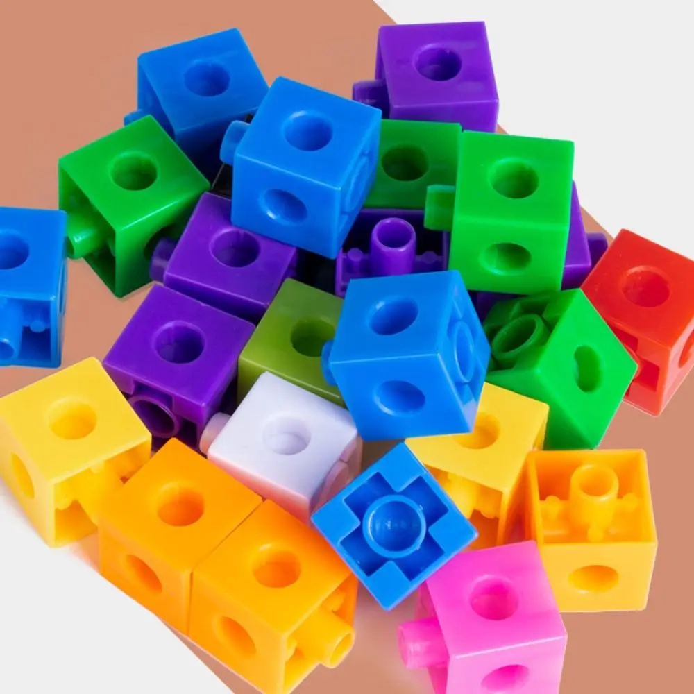 Montessori Cube Puzzle Building Blocks Counting Stacked Multilink DIY Building Blocks Cube Toys Learning Portable