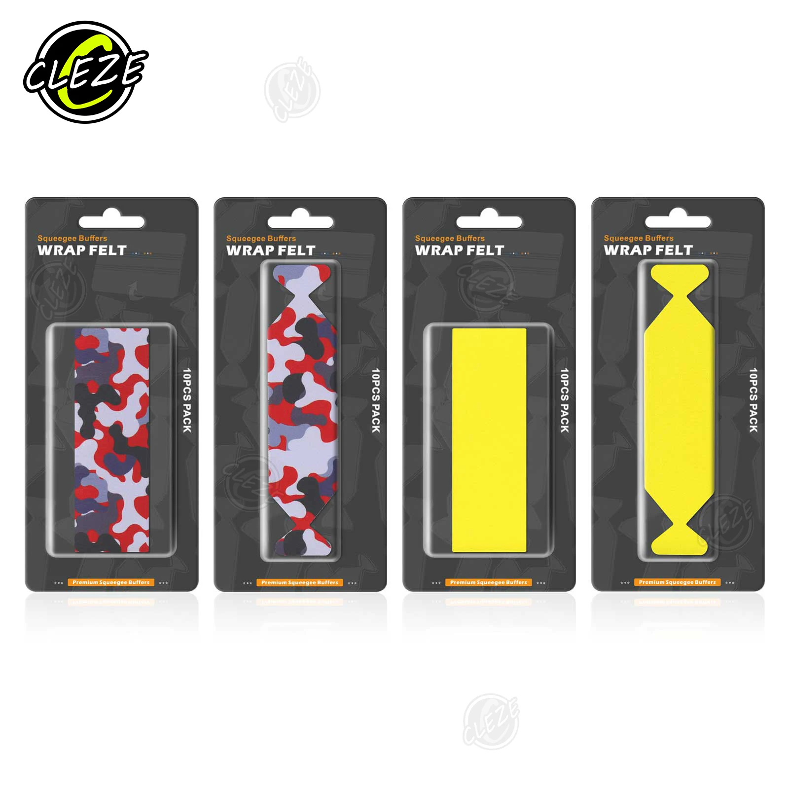 

10Pcs Car Wrapping Felt DIY Tools Kit 10x3.5cm Sticky Back Squeegee Pads for PPF Vinyl Film Scratch Protection