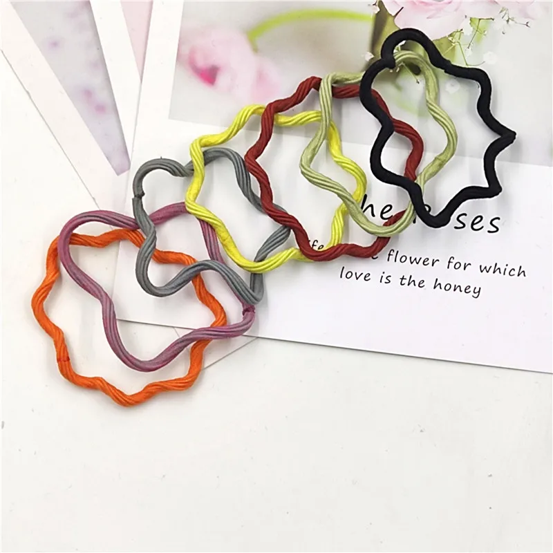 1 Piece Candy 7 Colors Bent Elastic Hair Bands For Girls Seasons Simplicity High Elasticity Kids Hair Accessories For Women NEW