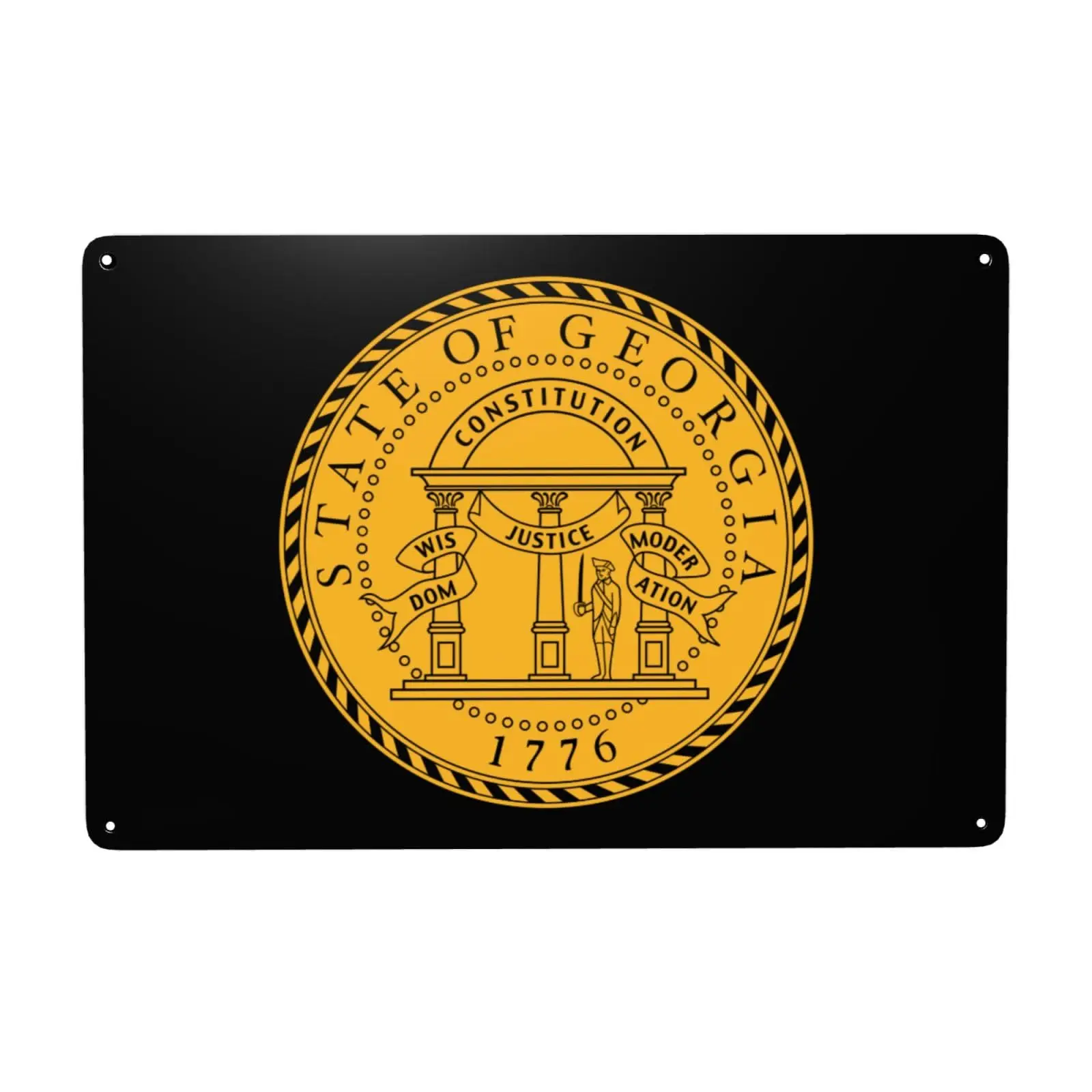 Seal of Georgia Tin Signs   Funny Vintage Metal Sign For Bar Cave Garage Home Wall Decor