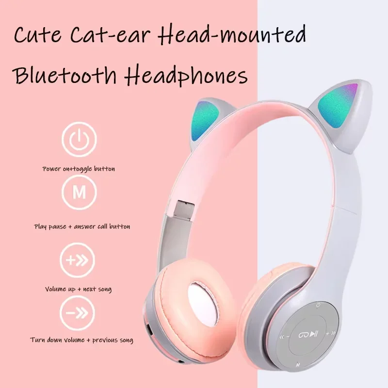 P47 Bluetooth 5.0 Wireless Foldable Headset Stereo Sports Gaming Headphones With Mic image 6