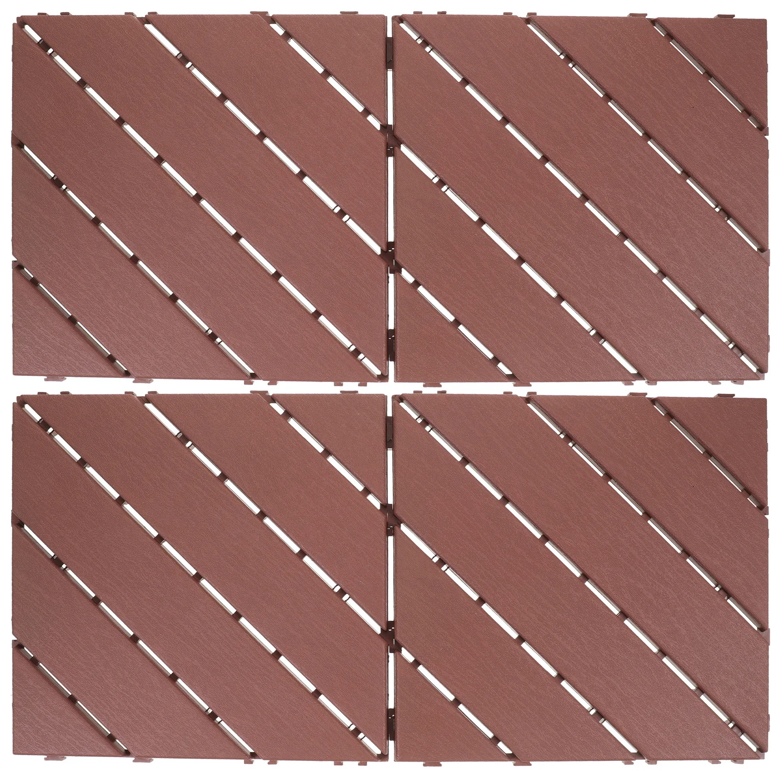 4Pcs Interlocking Deck Tiles Imitation Wood Plastic Durable Outdoor Patio Balcony Flooring Garden Decking Tiles