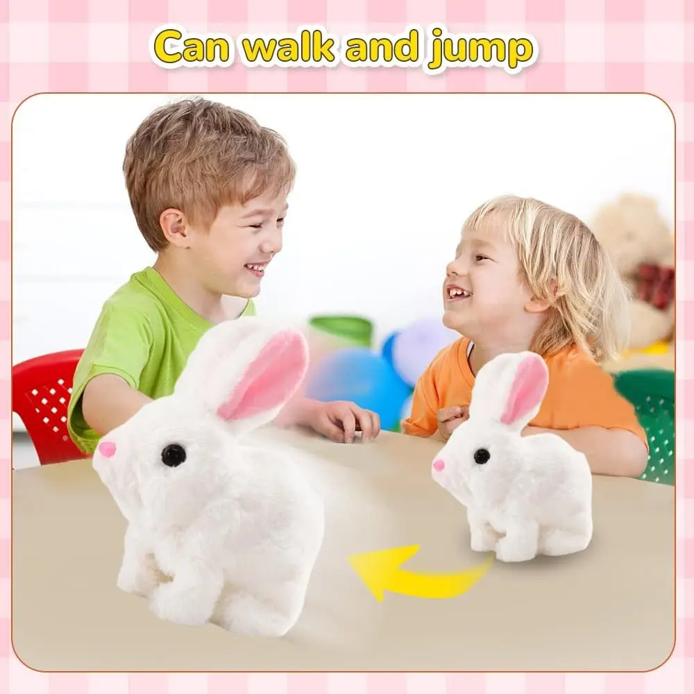Cartoon with Sounds and Movements Easter Plush Electric Rabbit Plush Doll Lifelike Interactive Bunny Toy My Realistic Bunny
