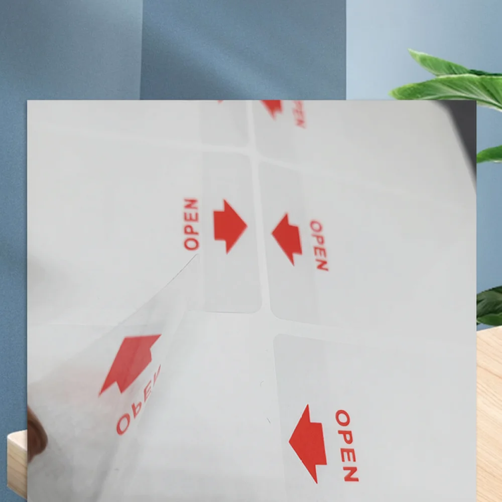 Clear Open Indicator Seal Sticker For Shipping Parcel Carton Adhesive Tab Delivery Package Easy Peel Stationery Tool