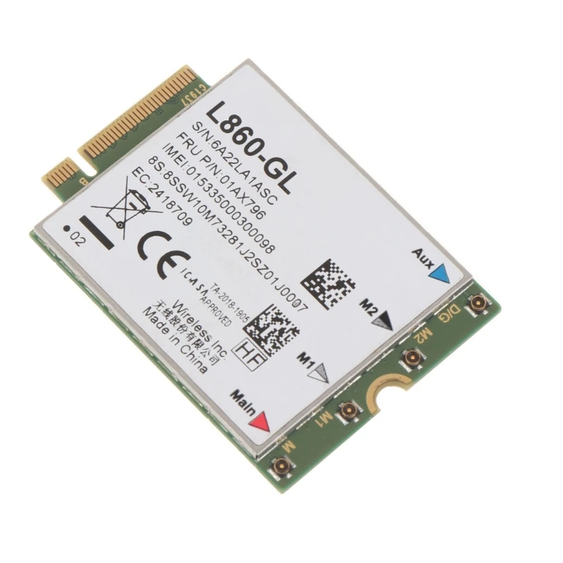 L860-GL Wwan-kaart Fibocom voor 7e 8e Yoga 4e T490 T14 P14s T14s P15s T15g 01AX796 module