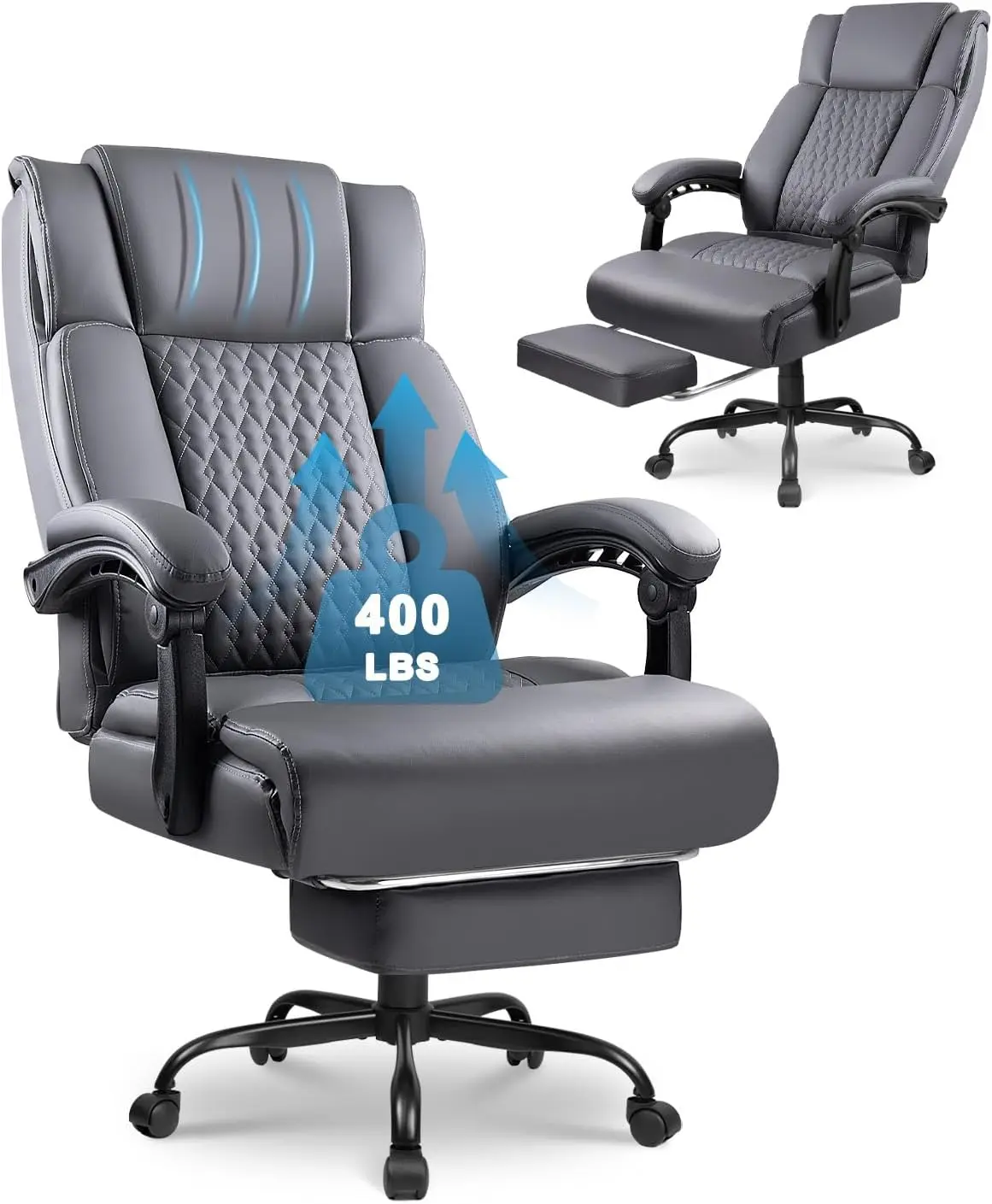 

Office Chair,Executive Heavy Duty Office Chair With Foot Rest Ergonomic High Ba Computer Gaming Chairs Home Office 400Lbs,Big