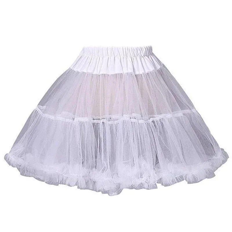 Feminino meninas babados curto petticoat cor branca sólida fofo bolha tutu saia inchado meio deslizamento baile de formatura crinolina underskirt