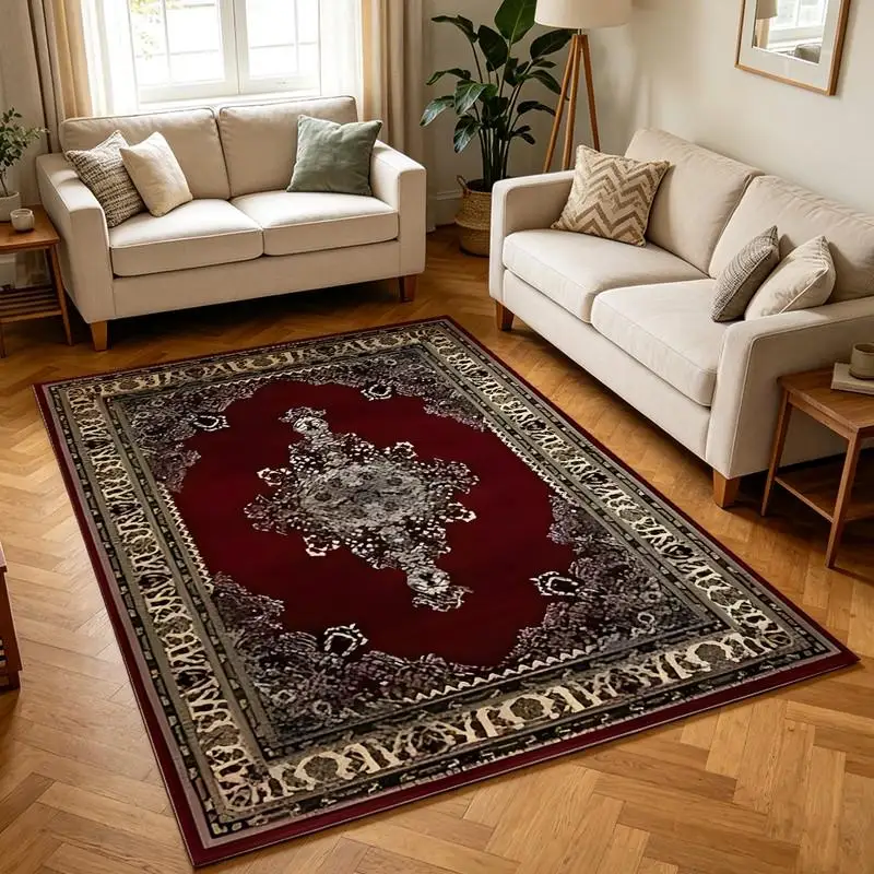 1 Piece of Ornate Woven Medallion Rug, Soft and Comfortable, All Seasons, Easy to Clean, Ideal for Living Room, Dining Room, Bedroom, Home Decor, Room Decor, Autumn, Winter