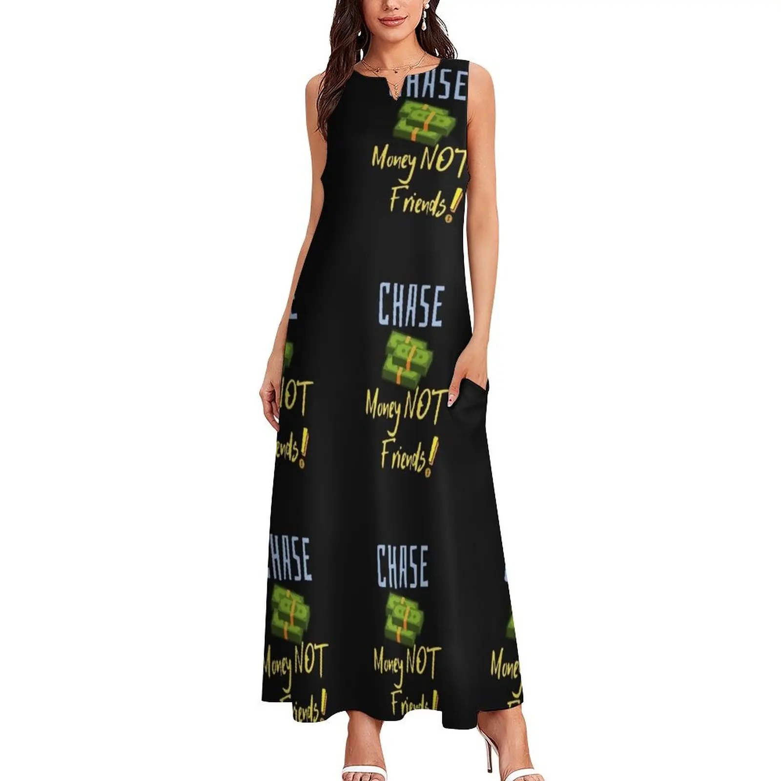 Chase Money Not Friends Long Dress summer dress womens 2025 Dress vintage Women's dresses