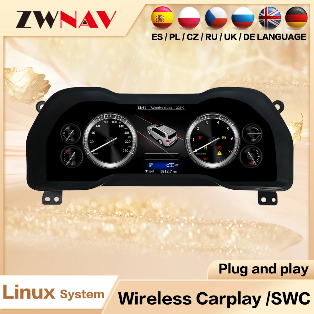 

ZWNAV ЖК-панель приборной панели для Toyota 4Runner Virtual Cluster CockPit Speed, специальная цифровая приборная панель кластера